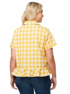 OJG Nellie Top In Golden Rod Gingham Clothing