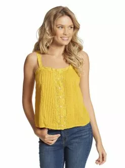 OJG Albi Lace Cami In Golden Rod
