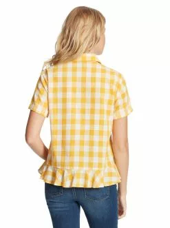 OJG Nellie Top In Golden Rod Gingham Clothing