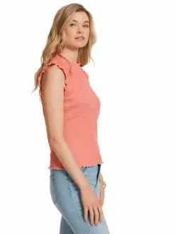 OJG Valerie Rib Top In Rose Clothing