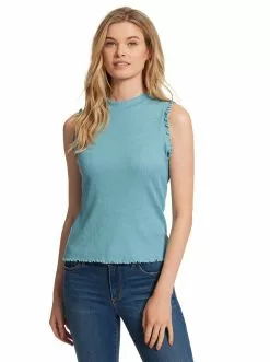 OJG Valerie Rib Top In Ultramarine