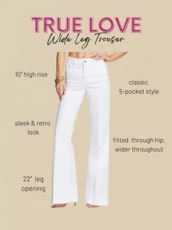 OJG True Love Wide Leg Trouser Jeans In White Clothing