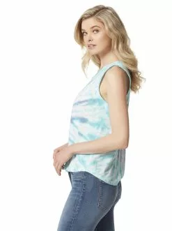 OJG Knox Tank In Marine Green Tie Dye