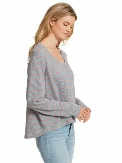 OJG Melinda Top In Light Heather Grey Clothing