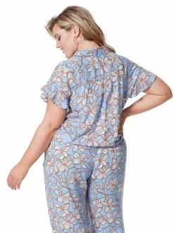 OJG Rhea Flutter Sleeve Top In Amazon Floral