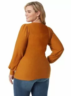 OJG Zoe Top In Buckthorn Brown Clothing
