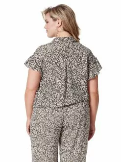 OJG Rhea Flutter Sleeve Top In Daisy Meadow Clothing