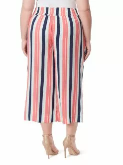 OJG Rosalie Wide Leg Pant In Black Iris Stripe Clothing