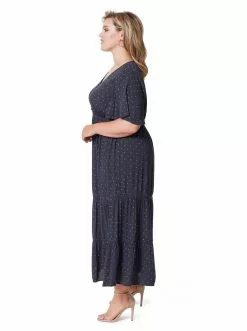 OJG Clothing Naomi Dress In Charcoal Dot
