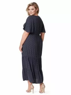 OJG Clothing Naomi Dress In Charcoal Dot