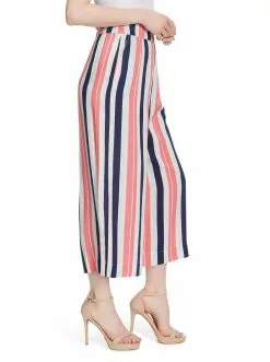 OJG Rosalie Wide Leg Pant In Black Iris Stripe Clothing