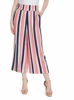 OJG Rosalie Wide Leg Pant In Black Iris Stripe Clothing