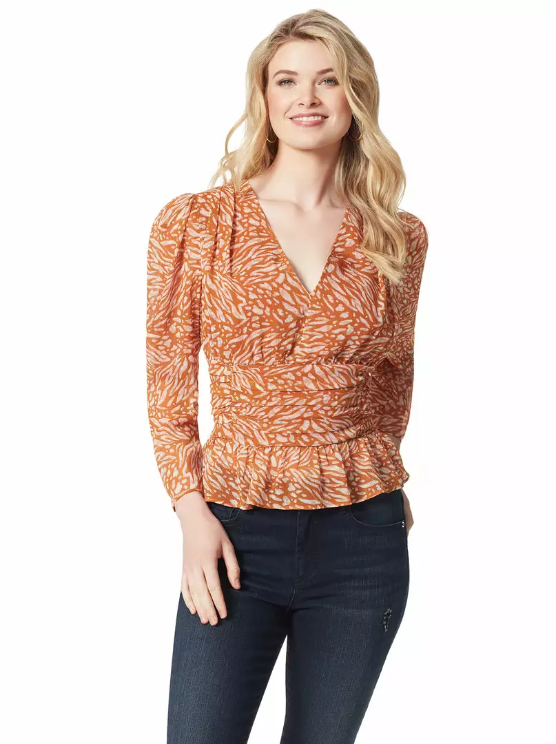 OJG Clothing Emely Top In Watercolor Ripple