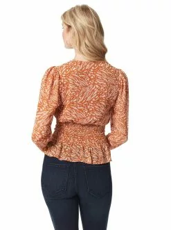 OJG Clothing Emely Top In Watercolor Ripple