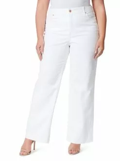 OJG Tease High Rise Wide Leg Jeans In White Clothing