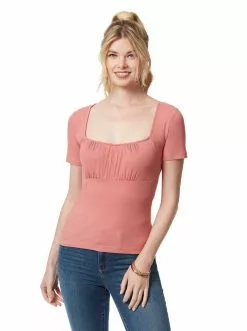 OJG Clothing Jordyn Sweetheart Top In Dusty Rose
