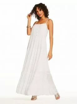 OJG Clothing Alanis Tier Dress In Bright White