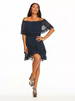 OJG Clothing Amaya Ruffle Dress In Black Iris