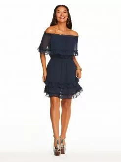 OJG Clothing Amaya Ruffle Dress In Black Iris