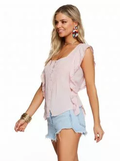 OJG Allen Top In Peach Skin