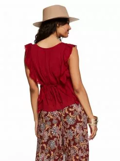 OJG Allen Top In Red Dahlia Clothing