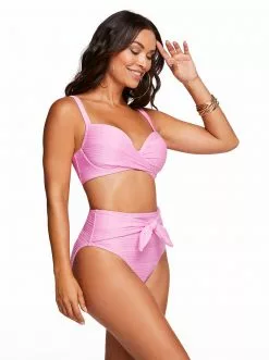 Amerex Swim Basic Solids Twisted D-Bra In Azaelia