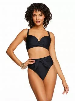 Amerex Basic Solids Twisted D-Bra In Black