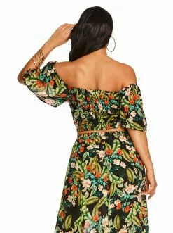 OJG Brinne Top In Island Wildflower Black