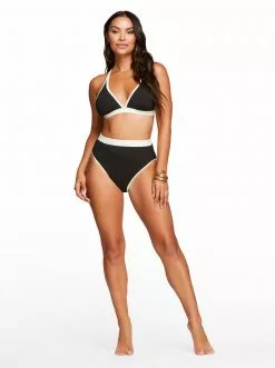 Amerex Chop & Change Full Support Triangle Bra In Black Swim