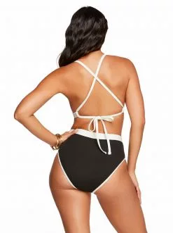 Amerex Chop & Change Full Support Triangle Bra In Black Swim