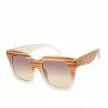 CIO New Arrivals Chic Rectangular Sunglasses In Tan Stripe