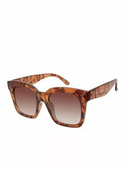CIO Chic Rectangular Sunglasses In Brown Snake