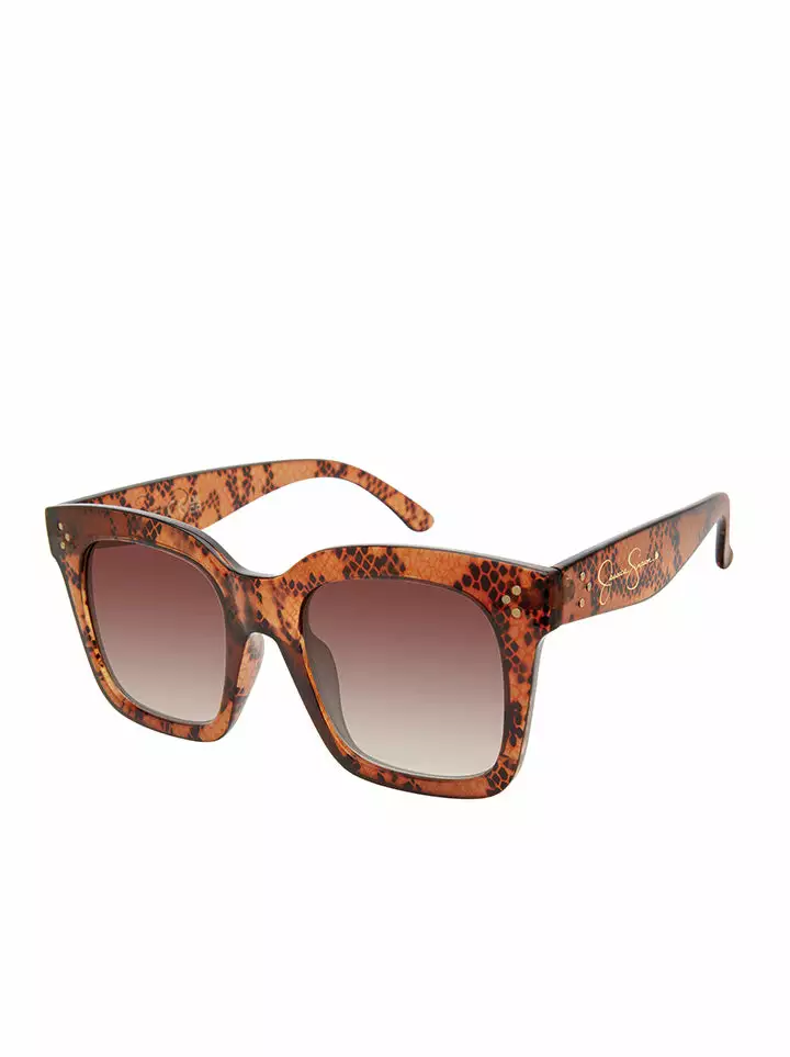 CIO Chic Rectangular Sunglasses In Brown Snake 1 CIO Chic Rectangular Sunglasses In Brown Snake