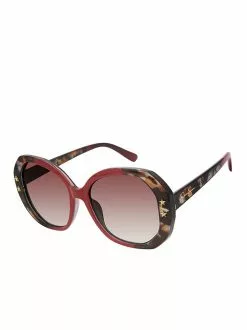 CIO Vacation Vibes Classic Jackie-O Oval Sunglasses In Berry Tortoise