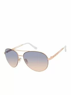 CIO Metal Pilot Aviator Sunglasses In Rose Gold & White EYEWEAR