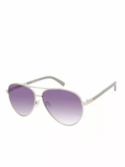 CIO EYEWEAR Timeless Metal Aviator Sunglasses In Silver & Grey