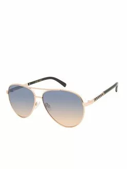 CIO Timeless Metal Aviator Sunglasses In Rose Gold & Black