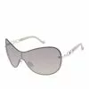 CIO EYEWEAR Oversized Rounded Shield Sunglasses In Silver & Grey