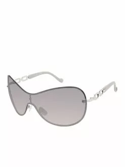 CIO EYEWEAR Oversized Rounded Shield Sunglasses In Silver & Grey