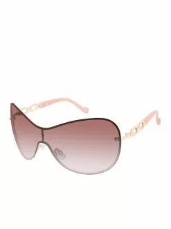 CIO EYEWEAR Oversized Rounded Shield Sunglasses In Rose Gold