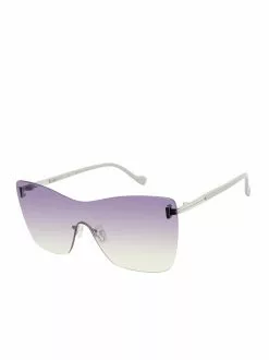 CIO Glamorous Frameless Shield Sunglasses In Silver & Grey EYEWEAR