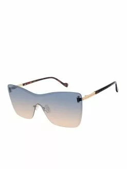 CIO New Arrivals Glamorous Frameless Shield Sunglasses In Gold & Tortoise