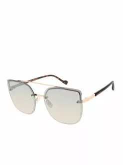 CIO Rounded Brow Bar Sunglasses In Rose Gold & Tortoise EYEWEAR