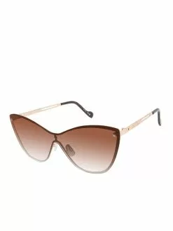CIO Metal Shield Cat-Eye Sunglasses In Gold & Tortoise