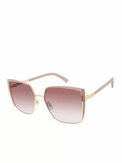 CIO EYEWEAR Metal Geometric Cat-Eye Sunglasses In Rose Gold