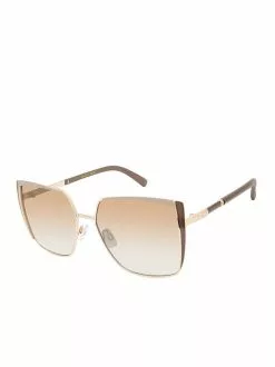 CIO Metal Geometric Cat-Eye Sunglasses In Gold & Nude EYEWEAR