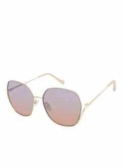 Jessica Simpson Oversized Metal Square Sunglasses In Gold