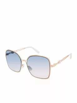 CIO Fashionable Metal Square Sunglasses In Rose Gold & White EYEWEAR