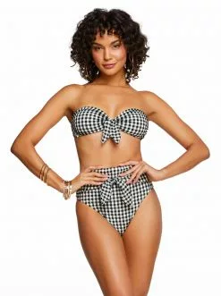 Amerex Countryside Tie Front Bandeau In Black