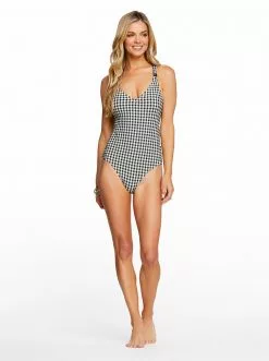 Amerex Swim Countryside V-Neck One Piece In Black